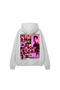 Fight Club Printed Oversize Unisex Light Gray Hoodie