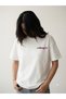 Unisex White Minimalist Floral Printed Oversize Fit Crew Neck Premium T-Shirt with Chest Detail - 3