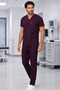 Men's Envelope Collar Short Sleeve Color Optioned Flexible Cotton Linda Fabric Scrubs Suit Uniform - 7