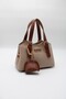 Women's Crossbody Hand and Shoulder Bag with Front Accessory Detail and Charm Accessories - 3