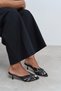 Rosie Black Metallic Open Toe Detailed Caged Women's Heeled Slippers