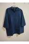 Cotton-Viscose Summer Shirt, Three-Quarter Sleeves, Oversize, Buttoned Shirt