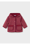Baby Girl Coat with Hood and Plush Inside and Pockets 2434