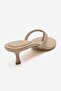 Norell Dark Beige Leather Flip Flops Women's Heeled Slippers - 5