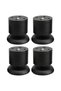 A set of 4 adjustable furniture legs, 6 cm long – made of stainless steel with rubber pads – screws included for easy assembly.