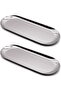 Classic oval decorative stainless steel bowl set (2 pieces), suitable for multiple uses