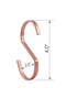 10-pack of 4-inch rose gold chrome-plated steel hanging flat hooks - 2