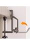 Desktop Steel Clip-on Hook Adjustable Edge Hanging Bag Holder for Office Desks No Drilling Required Strong Load-Bearing Two Gray Folding Parts - 4