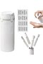 4-in-1 travel shampoo & conditioner dispenser, leak-proof & refillable silicone material, lockable transparent & portable design, air travel, white