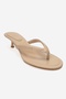 Norell Dark Beige Leather Flip Flops Women's Heeled Slippers - 3