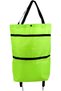 Wheeled shopping cart (1 piece), foldable, eco-friendly (green) shopping cart for grocery shopping.