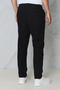 Men's Black Linen Trousers with Elastic Waist, Comfortable Fit, Summer Casual Trousers - 5