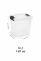 2-Pack 5Lt Lockable Lid Organizer Box - Bathroom Organizer Deep Elora Detergent Storage Box Transparent - 5