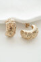 Curved Moon and Star Motif Steel Earrings