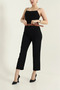 Women's High Waist Belted Imported Crepe Trousers - 2
