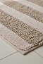 Beige Embossed Striped 2-Piece Bathroom & Toilet Mat Set - 3