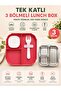 Happy Monkey Vgn-6141 Pink 600 ml Single Layer 3 Compartment Stainless Steel Lunch Box - 2