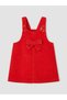 Red Bow Velvet Baby Girl Salopet Dress and T-Shirt - 2