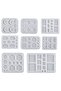3D epoxy resin silicone casting molds, suitable for DIY, crafts, jewelry, accessories, keychains, pendants, etc., rectangular molds.