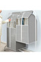 Grey hanging suit garment cover with large transparent window for wardrobe organization (48x60x100 cm) - 4