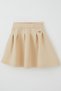 Girl's Skirt with Pleated Detail and Embroidery, Ages 8-14, Cream - 3