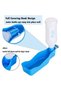 Two dog water bottles with lanyards, portable stand-up pet water fountain with included water bowl, convenient for travel - Blue. - 2