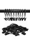 Curtain rings with clips - 40 pieces - Black - Rust resistant - 4