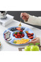 four-piece snack tray set with five compartments, reusable, perfect for serving appetizers, fruits, and snacks. - 2