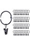 set of 42 openable curtain rings with clips, 1 inch inner diameter.
