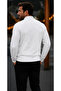 Men's Basic Winter Long White Sweater - 3