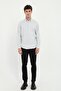 Men's Regular Fit Button-Down Collar Long Sleeve Dark Gray Shirt - 3