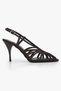 Women's Aliva Brown Satin Heeled Shoes - 2