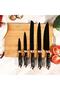 6-Piece Kitchen Knife Set with Peeler for Home Chefs & Daily Meal Prep – Black & Rose Gold - 3