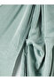 Green Halter Neck Patterned Satin Evening Dress - 4