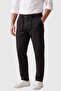 Men's Black Comfortable Cut Fabric Trousers with Elastic Sides and Drawstring Waist, Narrow Leg 2600600 - 3