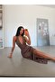 Halter Neck Dress - Light Brown - 5