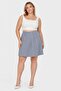 Women Textured Mini Skirt, Sage Blue - 4