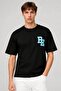 Men Round Neck Short Sleeve Graphic Print T-Shirt, Black