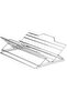 Silver Foldable Stainless Steel Chicken BBQ Meat Grill 27.6x26.2x1.8 cm - 8