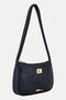 Women Brand Logo Shoulder Bag, Black - 5