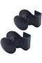 Two glass door handles - SS snap-on handles - no drilling required - door clamps - pulls - knobs - For 5-8 mm glass display cases (black)