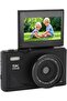 Suitable for 5K Digital Camera Photography 75mp 18x Zoom Autofocus 3" Flip Screen Black