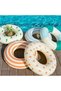 Two swimming pool floating toys suitable for children aged 5-10, featuring simple stripes, cute swimming rings, beach party water toys - blue. - 2