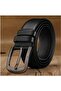 Men's single buckle leather belt, black