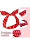 Two-piece polka dot headband set, retro 1950s style hair accessories - red square scarf print, suitable for girls and ladies. - 3