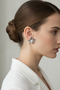 Floral Motif Pearl Detailed Shiny Gray Bijuteria Earrings - 2