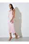 Pink Sleeveless Midi Dress with Ruffles - 3
