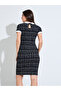Black All Over Print Bodycon Knee-Length Dress - 5