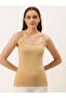 Beige Knit Cotton Blend Fitted Cami