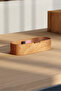 Oval Plexi Covered Pen Holder and Accessory Box |   Desktop Storage Box Made of Cherry Wood | - 4